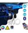 GloboStar® 81843 Car Optic Fiber LED Kit Smart Bluetooth - Φωτισμός Κιτ Οπτικής Ίνας Αυτοκινήτου DC 12V 10W με Smart Bluetooth Controller & Εφαρμογή APP Αδιάβροχο IP65 Πολύχρωμο RGB